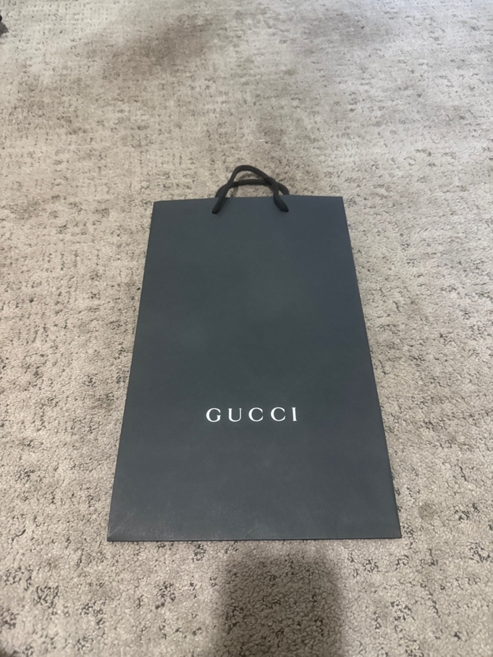 Gucci Matte Black Shopping Bag with White Logo